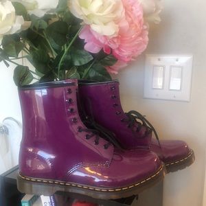 Dr. Martens Purple Patent Leather Boots